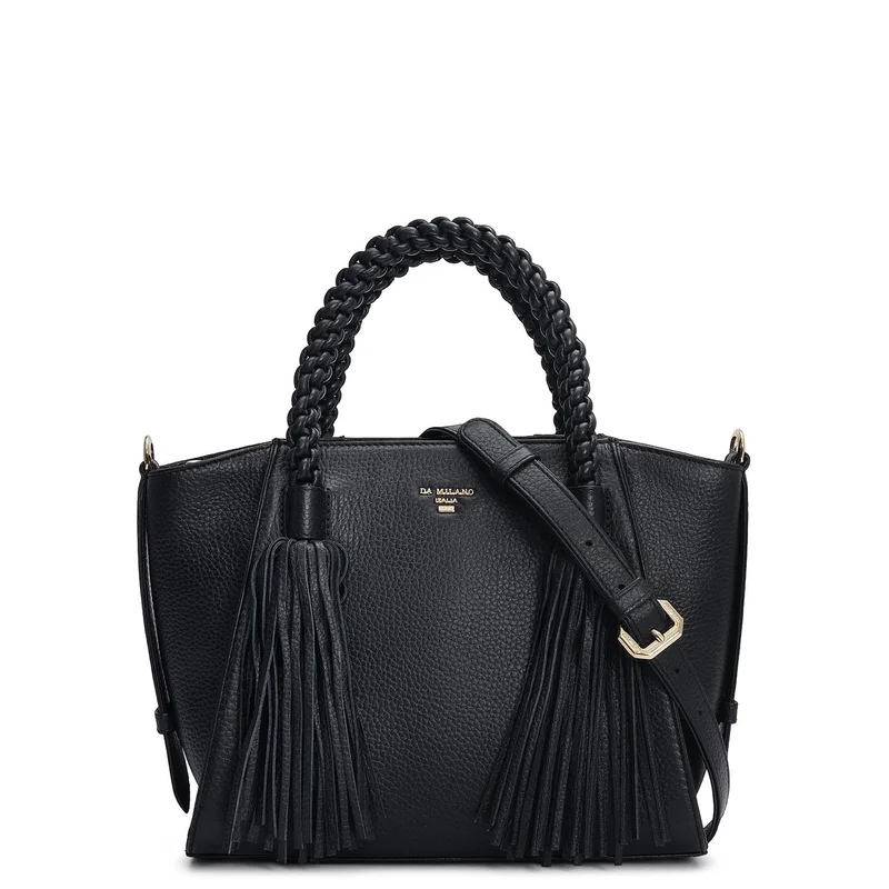 دا ميلانو حقيبة جلدية صغيرة سوداء